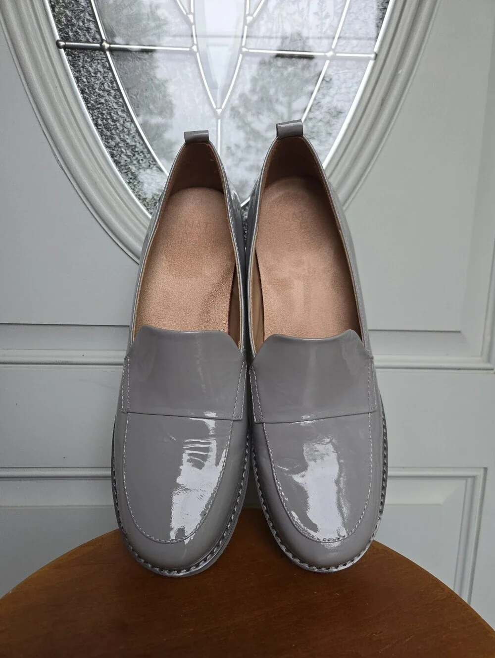 Naturalizer Darry Loafers Gray Leather